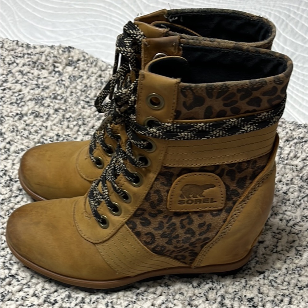 Sorel Leopard Wedge boots
